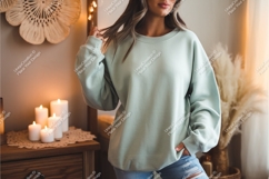 Woman in a sweatshirt mockup Product Image 1