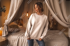 Woman in a sweatshirt mockup Product Image 1