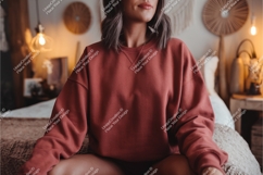 Woman in a sweatshirt mockup Product Image 1