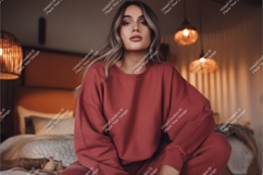 Woman in a sweatshirt mockup Product Image 1