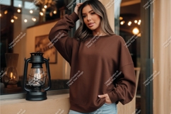 Woman in brown top posing mockup Product Image 1