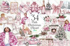 Pink Christmas Clipart Sublimation Product Image 1