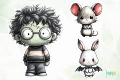 Cute Halloween Animals Clipart Product Image 1