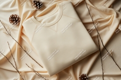 Beige sweatshirt with pinecones mockup Product Image 1