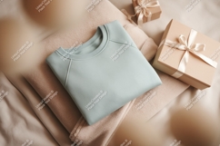 Folded sweatshirt with gifts mockup Product Image 1