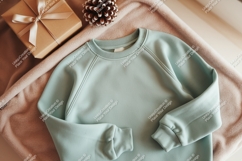Mint sweatshirt with gift mockup Product Image 1