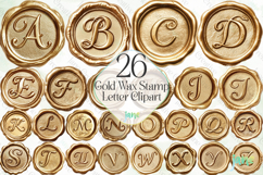 Gold Wax Stamp Letter Clipart Bundle Product Image 1