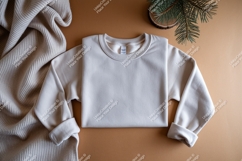 Beige sweatshirt and blanket mockup Product Image 1