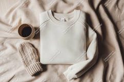 Sweatshirt with beanie and cup mockup Product Image 1
