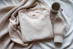Sweatshirt with mitten and cup mockup Product Image 1