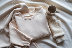 Sweatshirt with mitten and cup mockup Product Image 1
