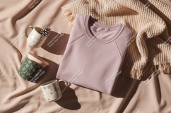 Pink sweatshirt with mugs mockup Product Image 1