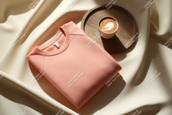 Folded sweatshirt with coffee mockup Product Image 1