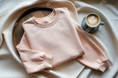Folded sweatshirt with coffee mockup Product Image 1