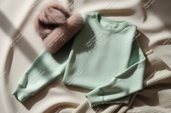 Folded sweatshirt with hat mockup Product Image 1