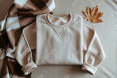 Beige sweatshirt with scarf mockup Product Image 1