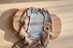 Baby bodysuit with soft blanket mockup Product Image 1