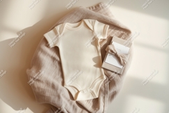 Baby blue bodysuit with wheat ears mockup Product Image 1