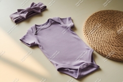 Baby onesie and headband mockup Product Image 1