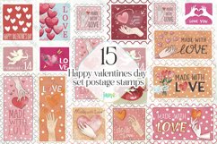 Happy Valentines Day Set Postage Stamps Bundle Product Image 1