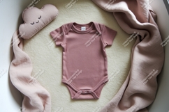 Baby onesie with cloud pillow mockup Product Image 1