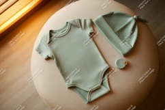 Baby onesie and hat mockup Product Image 1