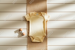 Yellow baby bodysuit flat lay mockup Product Image 1