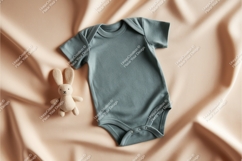 Pink baby bodysuit with sunflowers mockup Product Image 1