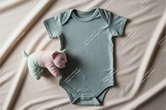 Baby onesie with dog toy mockup Product Image 1
