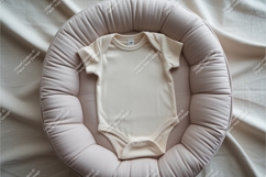 Baby onesie on cushion mockup Product Image 1