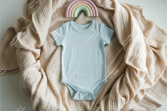 Baby bodysuit on soft fabric mockup Product Image 1