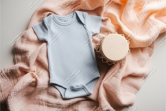 Baby bodysuit on soft fabric mockup Product Image 1
