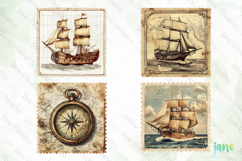 Nautical Vintage Stamp Sublimation Product Image 1