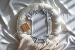 Gray baby bodysuit mockup Product Image 1