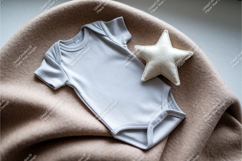 Gray baby bodysuit mockup Product Image 1