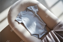 Baby onesie on silk fabric mockup Product Image 1