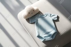 Purple baby bodysuit on fabric mockup Product Image 1