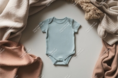 Purple baby bodysuit on blanket mockup Product Image 1