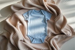 Lilac baby bodysuit on blanket mockup Product Image 1