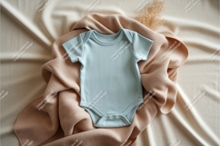 Lilac baby bodysuit with toys mockup Product Image 1