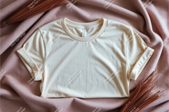 Beige baby bodysuit on blanket mockup Product Image 1