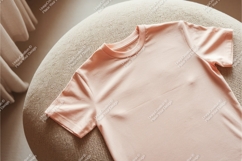 Peach baby onesie with moon toy mockup Product Image 1