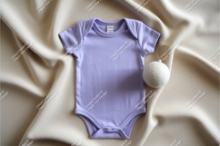 Peach baby bodysuit on fabric mockup Product Image 1