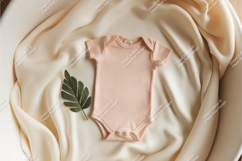 Beige baby onesie with toy mockup Product Image 1
