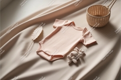 Neutral baby onesie flat lay mockup Product Image 1