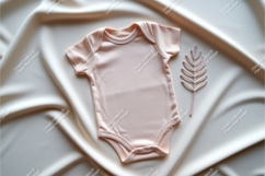 Blue tshirt on beige fabric mockup Product Image 1