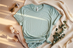 Green baby onesie with drum mockup Product Image 1