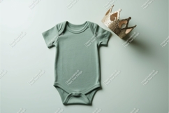 Mint baby onesie with gifts around mockup Product Image 1