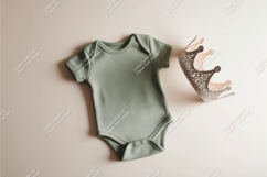 Baby bodysuit in round box mockup Product Image 1