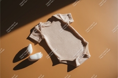 Baby blue onesie on blanket mockup Product Image 1